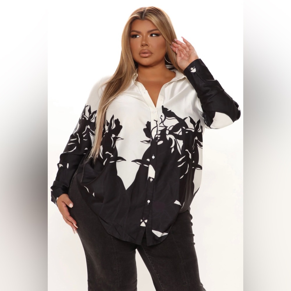 Fashion nova satin blouse